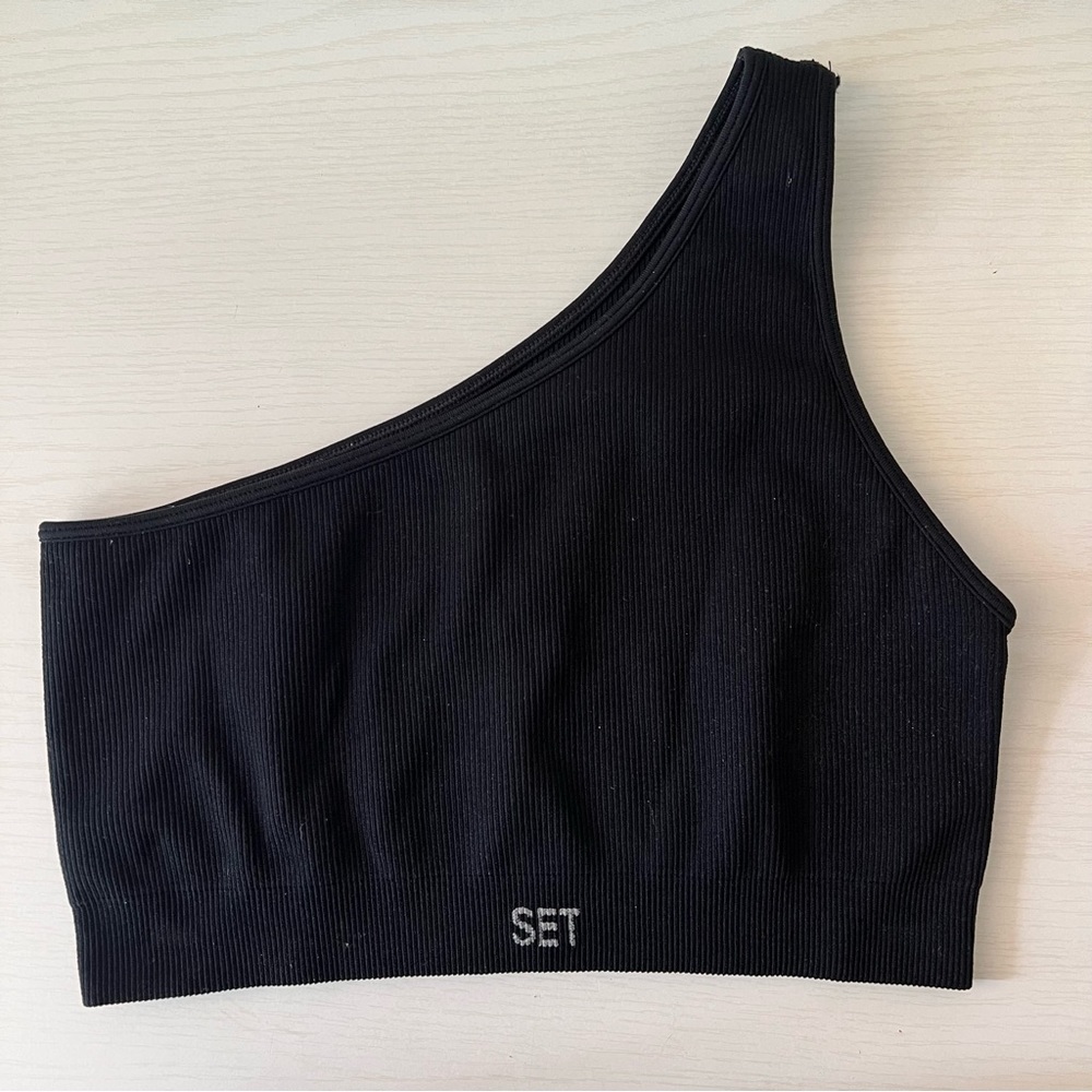 (Bundle) Set Active Sculptflex Ribbed One Shoulder Bra + Tank